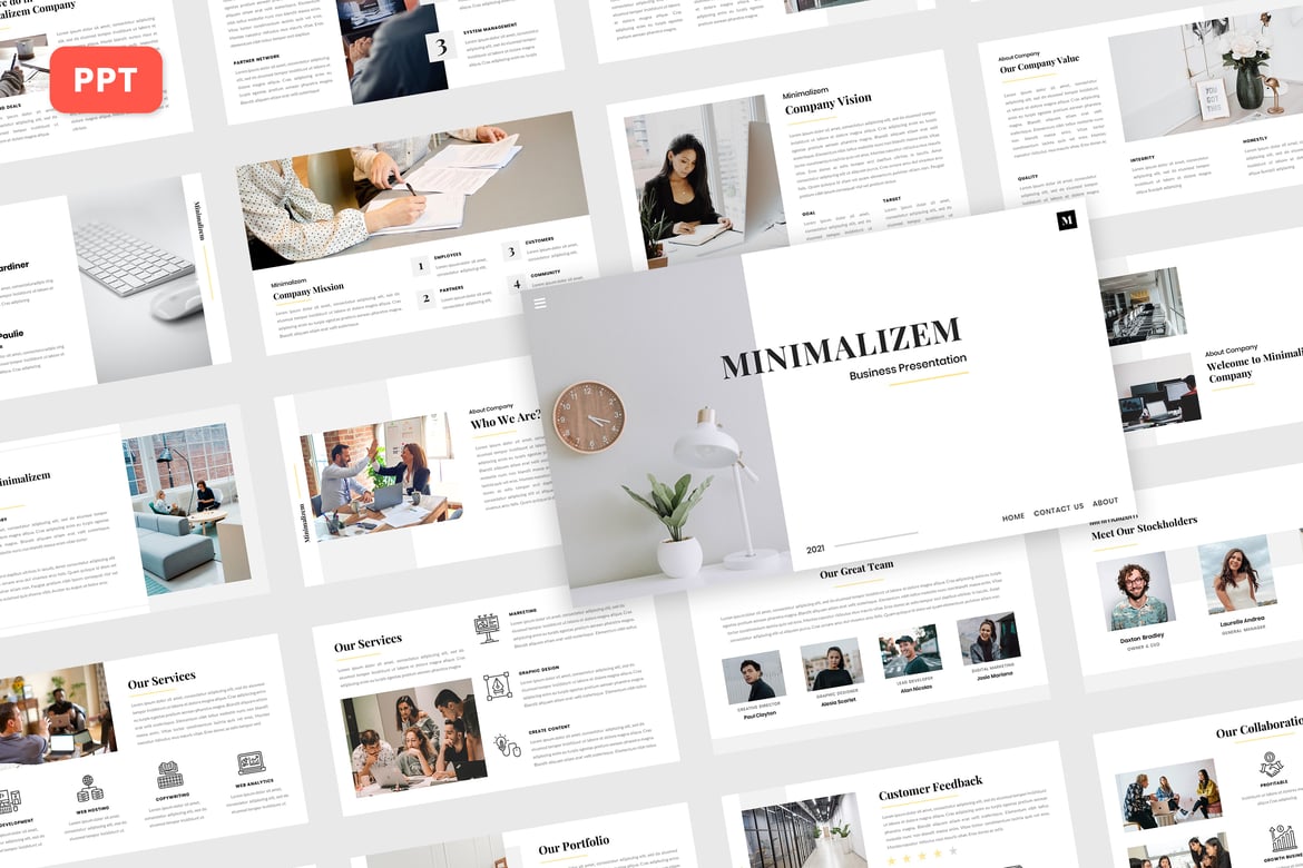 Template PowerPoint Minimalizem - Solusi Presentasi Bisnis Modern