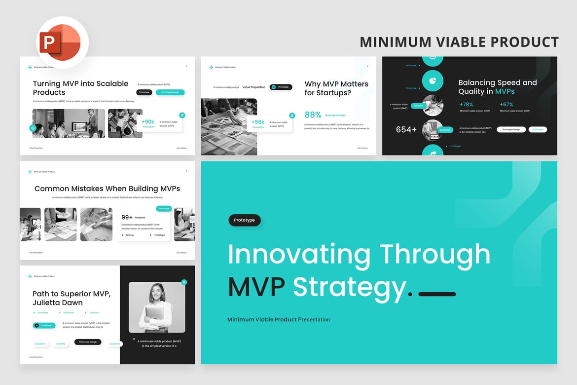 Template PowerPoint Produk Minimum Viable yang Efektif