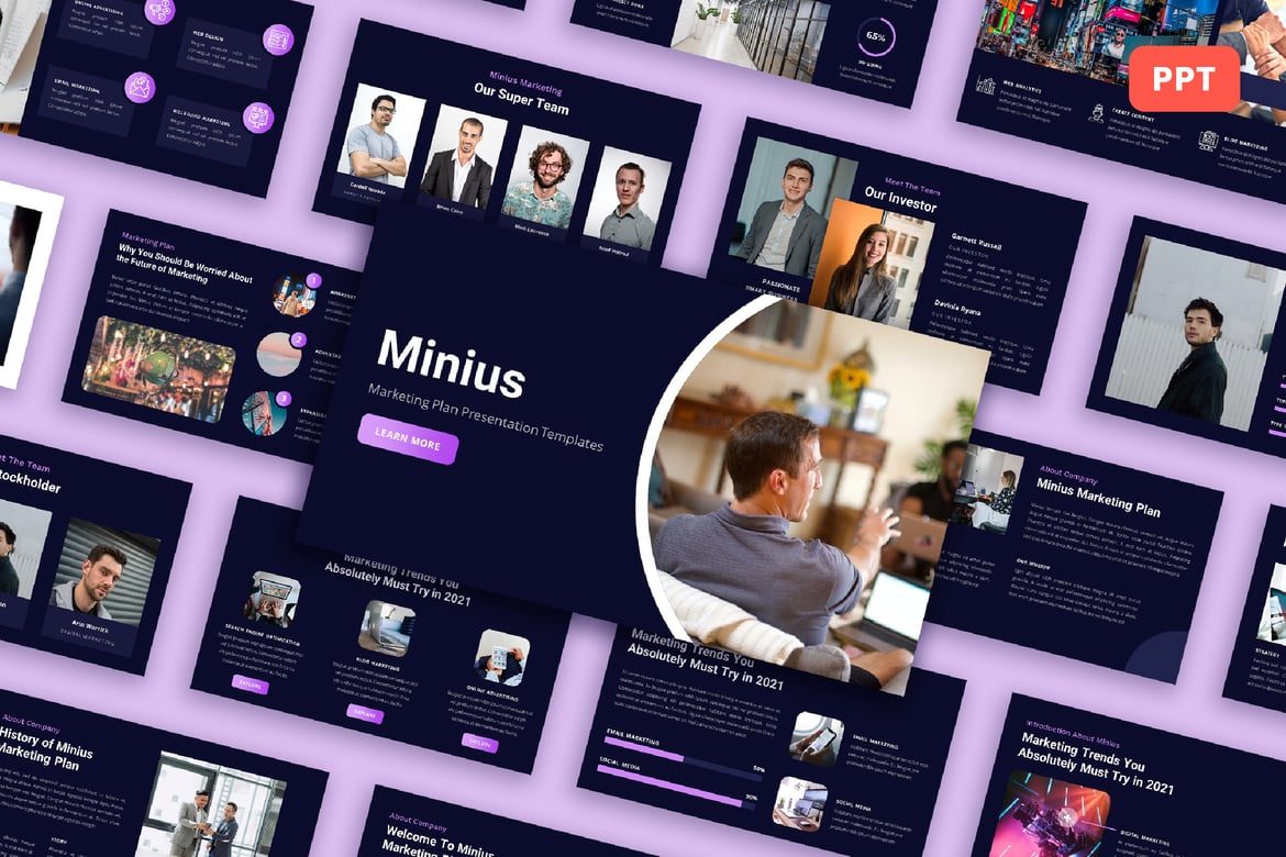 Minius - Template Presentasi Rencana Pemasaran yang Menarik
