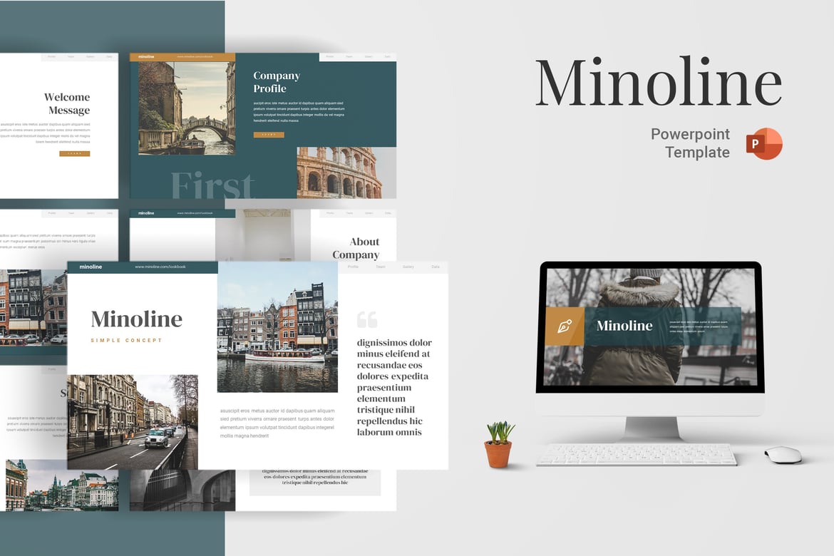 Minoline - Template PowerPoint Modern dan Serbaguna