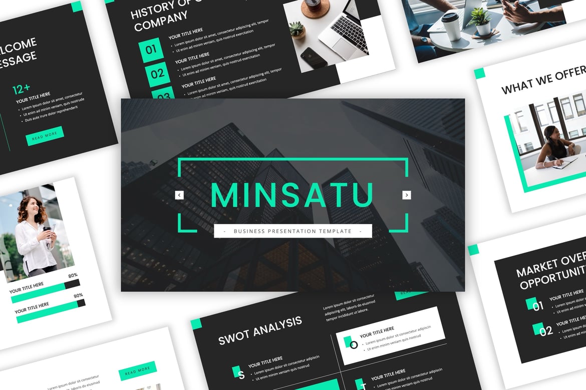 Minsatu - Template Presentasi PowerPoint Bisnis Minimalis yang Menarik