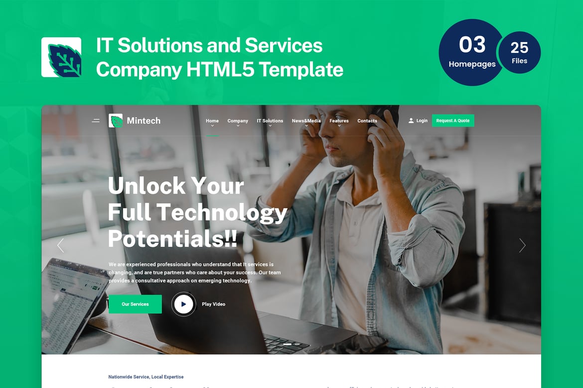 Mintech - Template Website Solusi & Layanan IT yang Modern dan Fleksibel