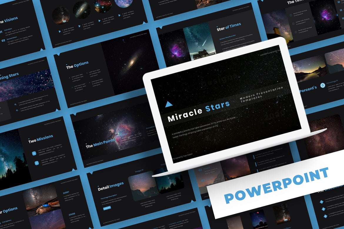 Template Powerpoint Miracle Stars - Solusi Presentasi Kreatif Anda
