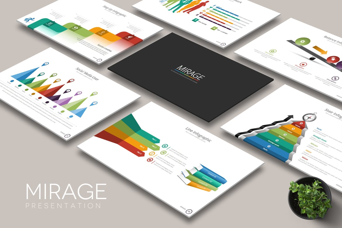 Template PowerPoint MIRAGE - Presentasi Kreatif dan Profesional