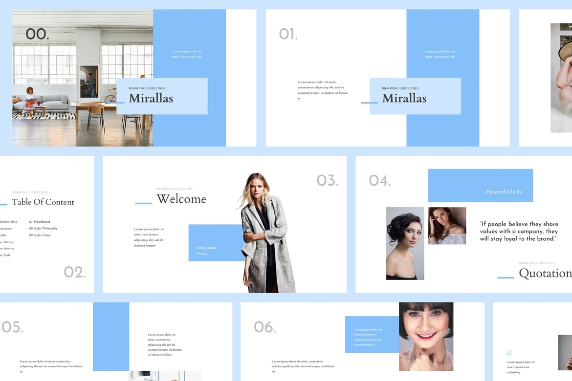 Template Presentasi PowerPoint Panduan Branding Mirallas