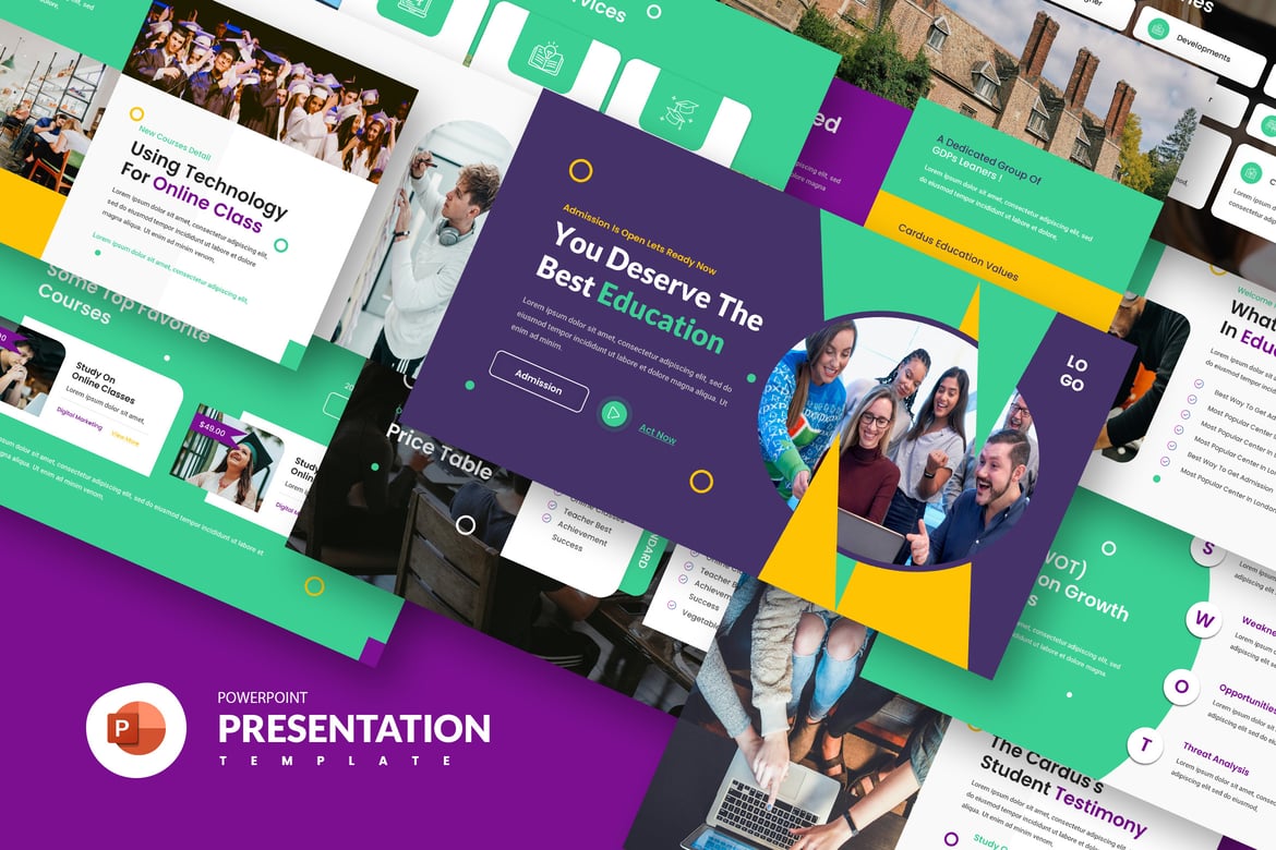 Template Presentasi PowerPoint Mirror Education yang Menarik