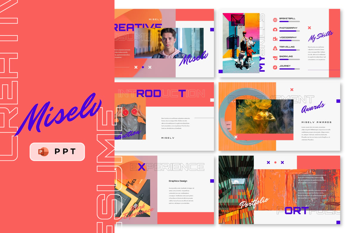 MISELV - Template Presentasi PowerPoint Kreatif untuk Resume Anda