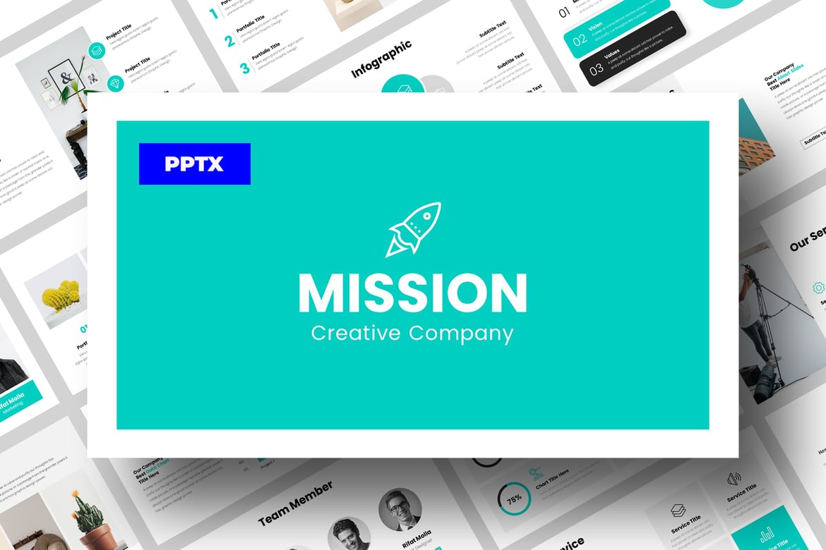 Template PowerPoint MISSION - Desain Minimalis untuk Presentasi Anda