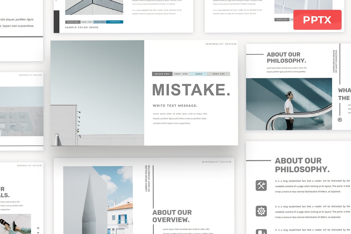 Template Presentasi Minimalis Mistake yang Elegan dan Kreatif
