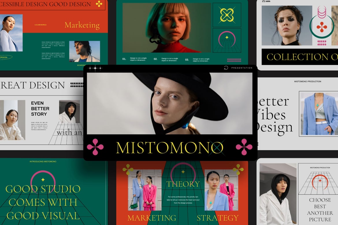 Template Presentasi Powerpoint Mistomono - Desain Kreatif dan Minimalis