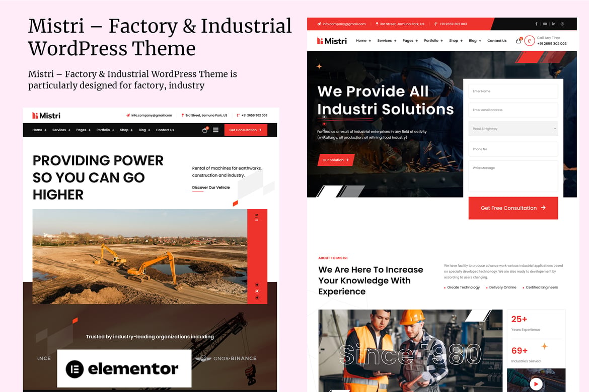 Mistri – Tema WordPress untuk Sektor Industri dan Pabrik yang Profesional