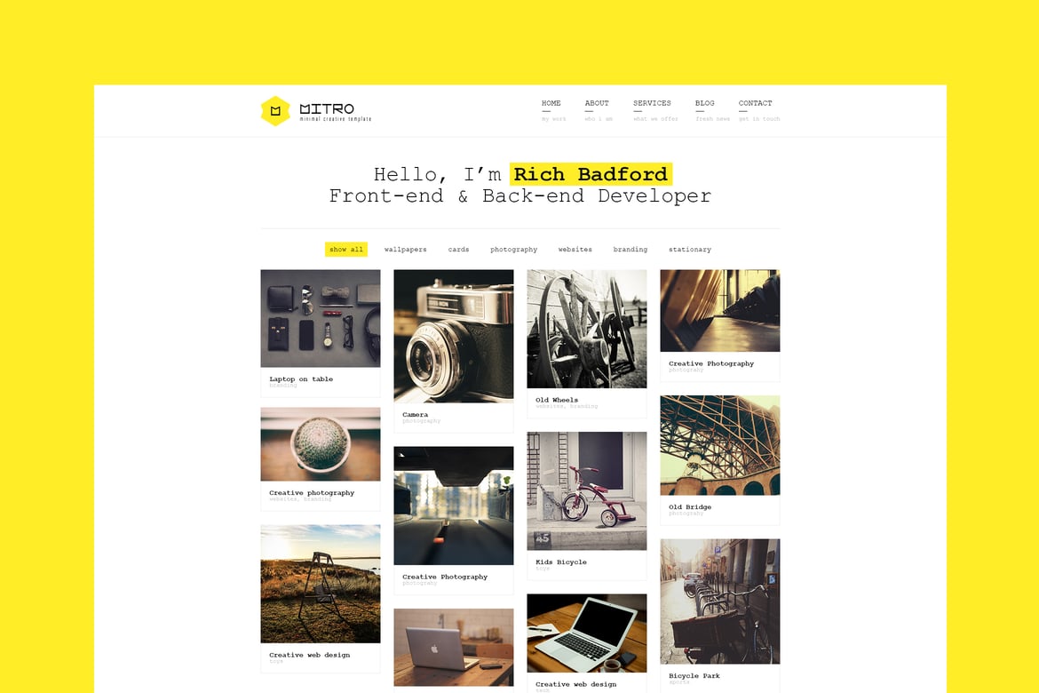 Mitro - Template Web Minimalis yang Menawan