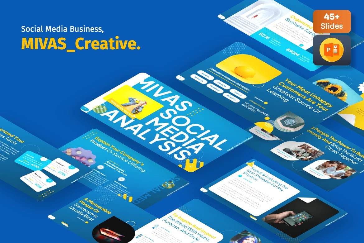 Mivas - Template Powerpoint Analisis Media Sosial yang Menarik