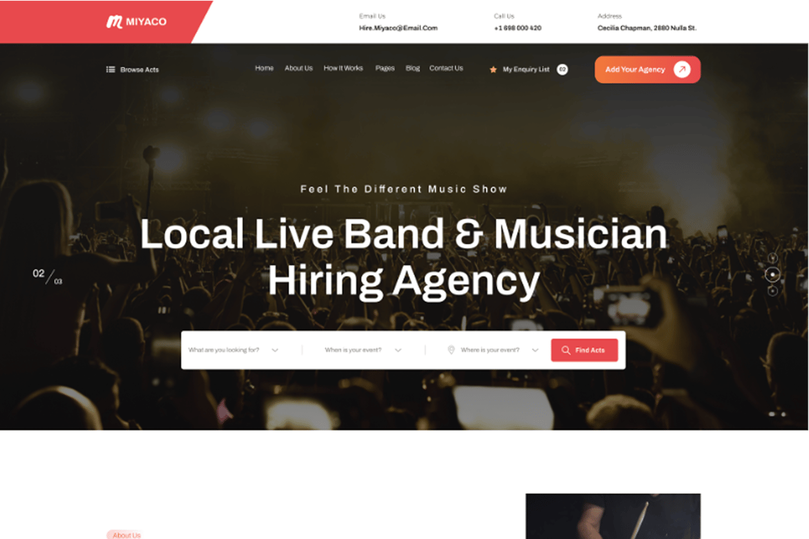 Miyaco - Tema WordPress untuk Musik dan Event yang Menarik