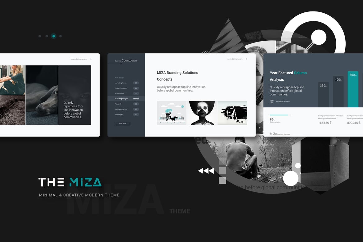 Template Presentasi MIZA Minimal & Bisnis (PowerPoint) yang Menarik