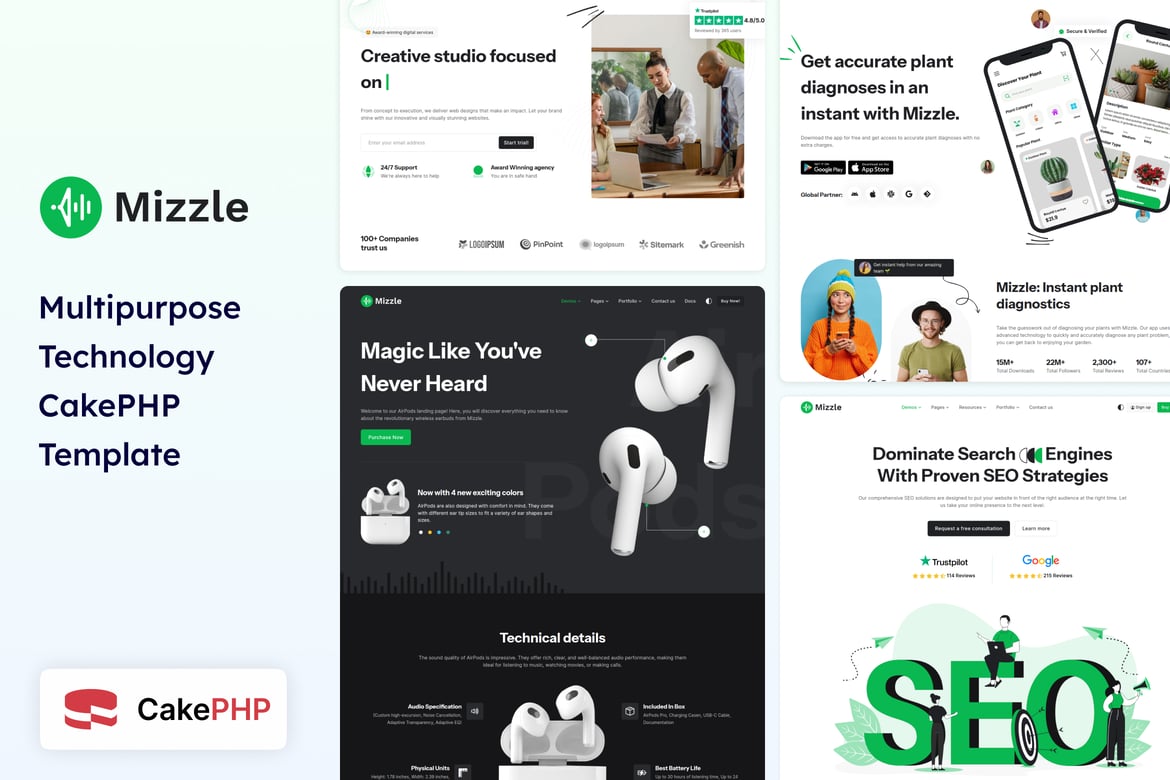 Mizzle - Template Website CakePHP dan Corporate Modern