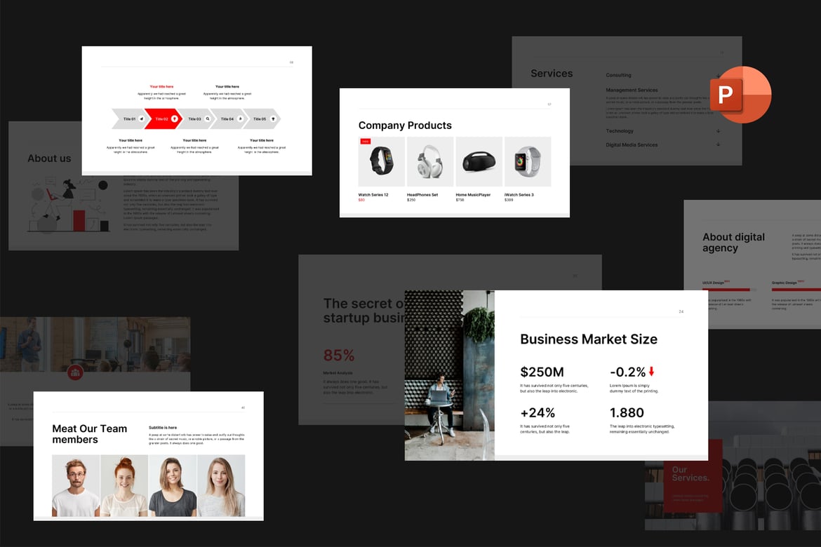Template Presentasi Bisnis MNML - PowerPoint Profesional