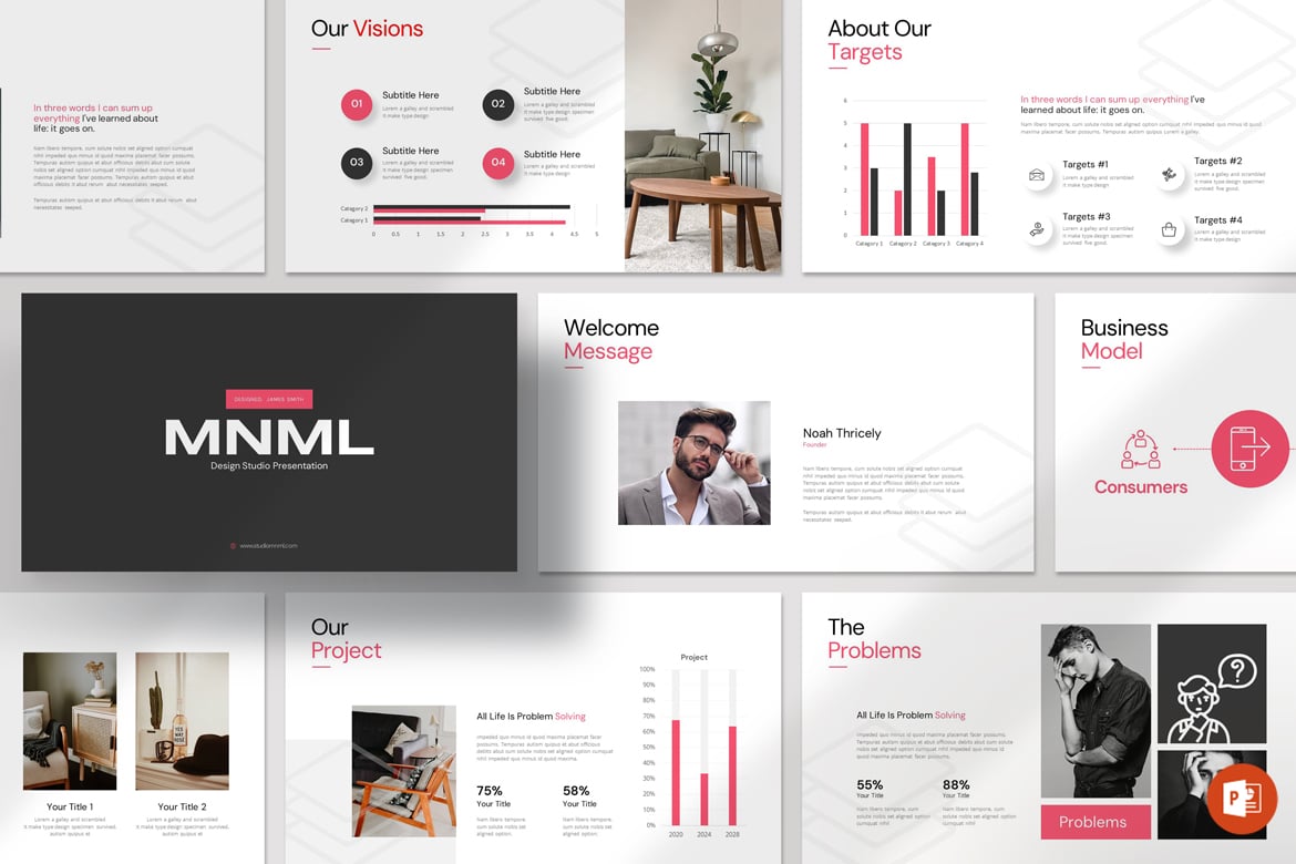 Template Presentasi PowerPoint MNML yang Modern dan Profesional