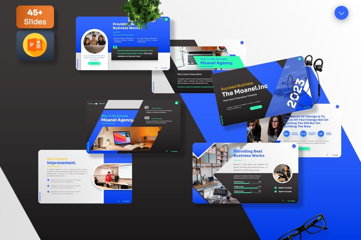 Moanel - Template Presentasi PowerPoint Menarik untuk Pitch Deck Anda