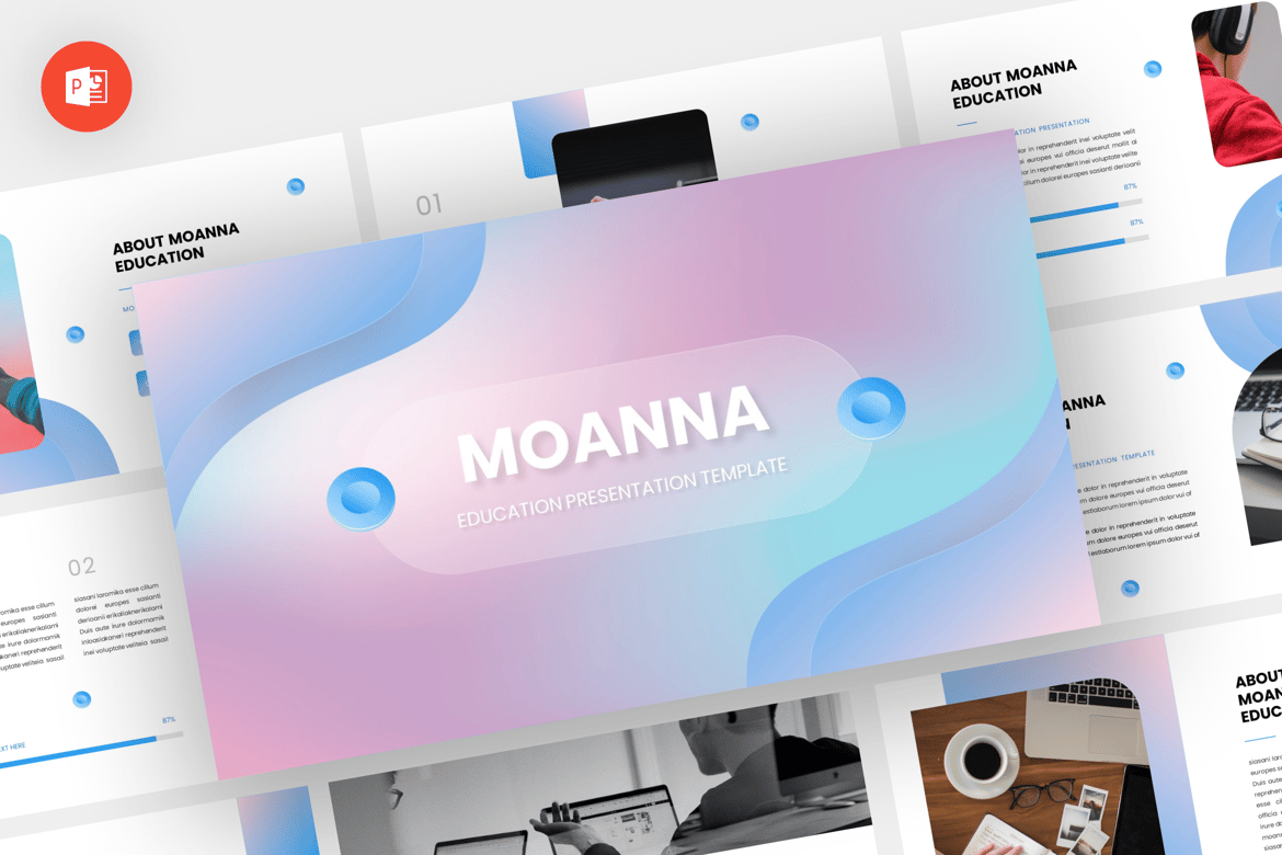 Template Presentasi Edukasi Moanna - Desain Modern dan Profesional