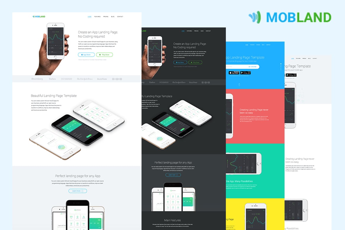 Template Website Landing Page Aplikasi Mobile — Mobland