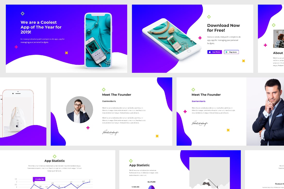 Template Presentasi PowerPoint Aplikasi Mobile yang Menarik dan Profesional