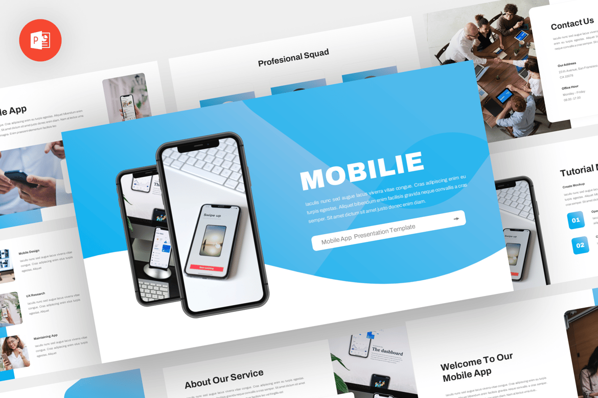 Template Powerpoint Aplikasi Mobile yang Modern dan Profesional