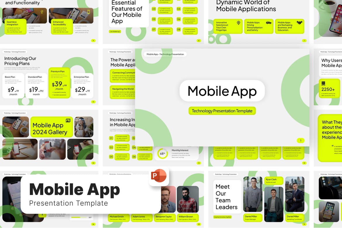 Template PowerPoint Presentasi Aplikasi Mobile yang Profesional