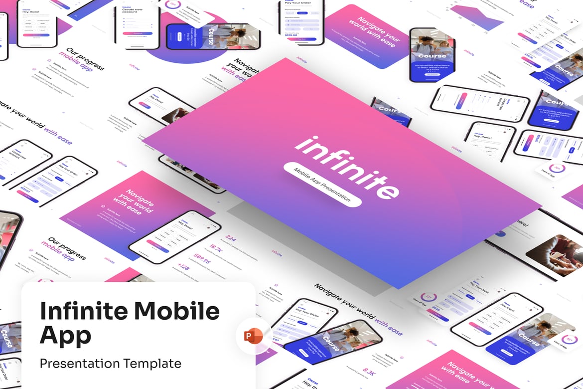 Template Presentasi PowerPoint Showcase Aplikasi Mobile yang Menarik