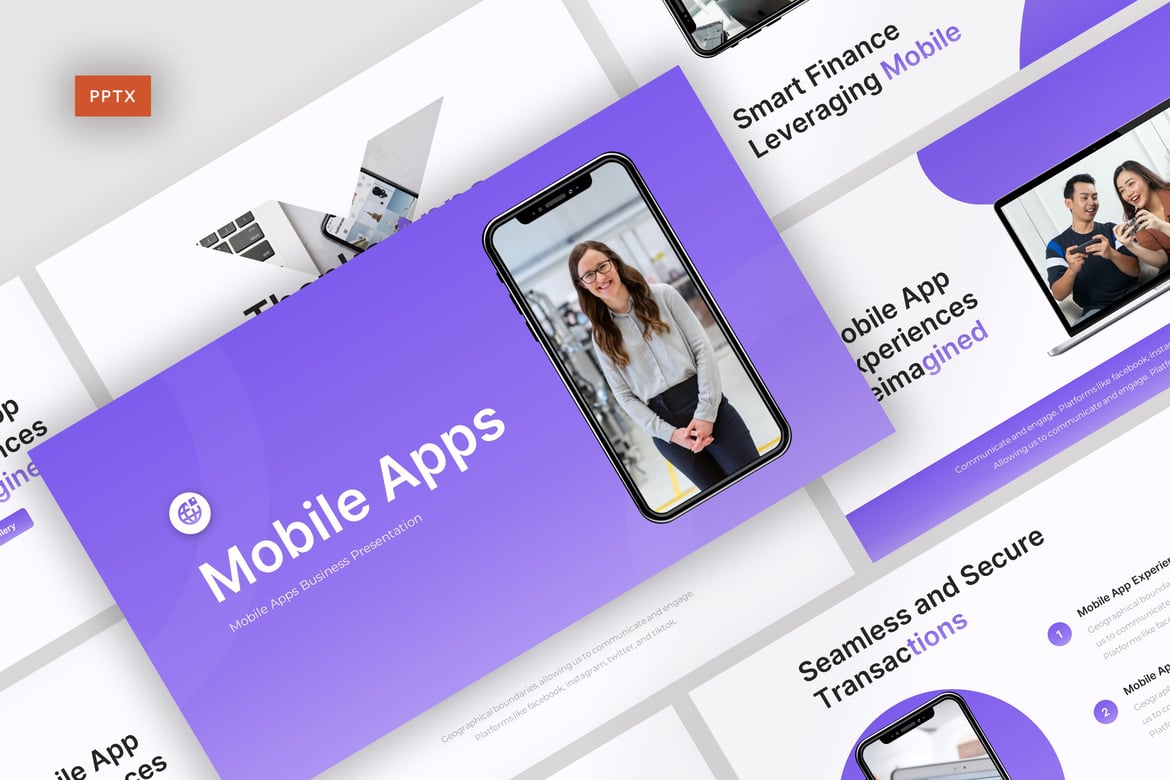 Template Powerpoint Aplikasi Mobile yang Menarik dan Profesional