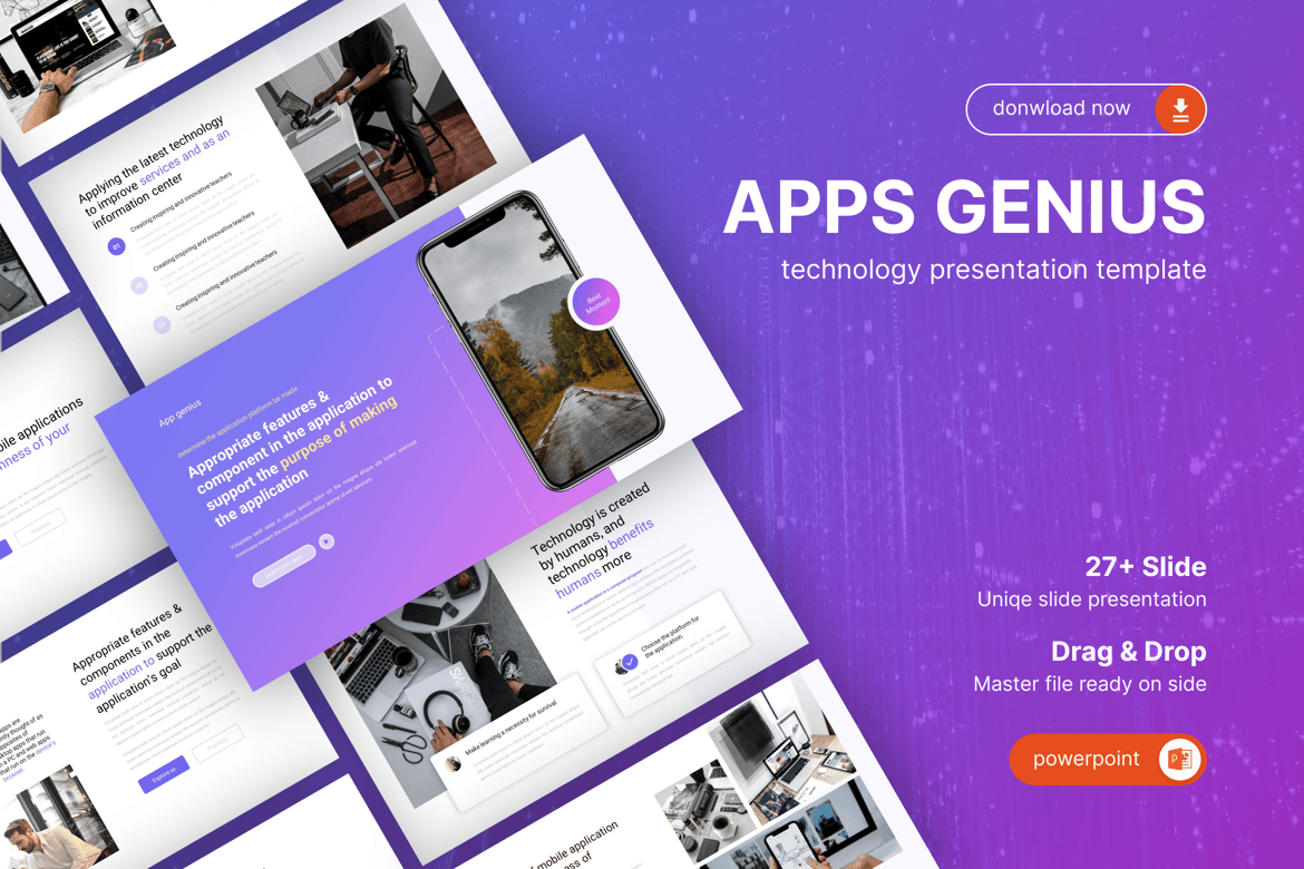 Template Powerpoint Aplikasi Mobile – Solusi Presentasi Teknologi