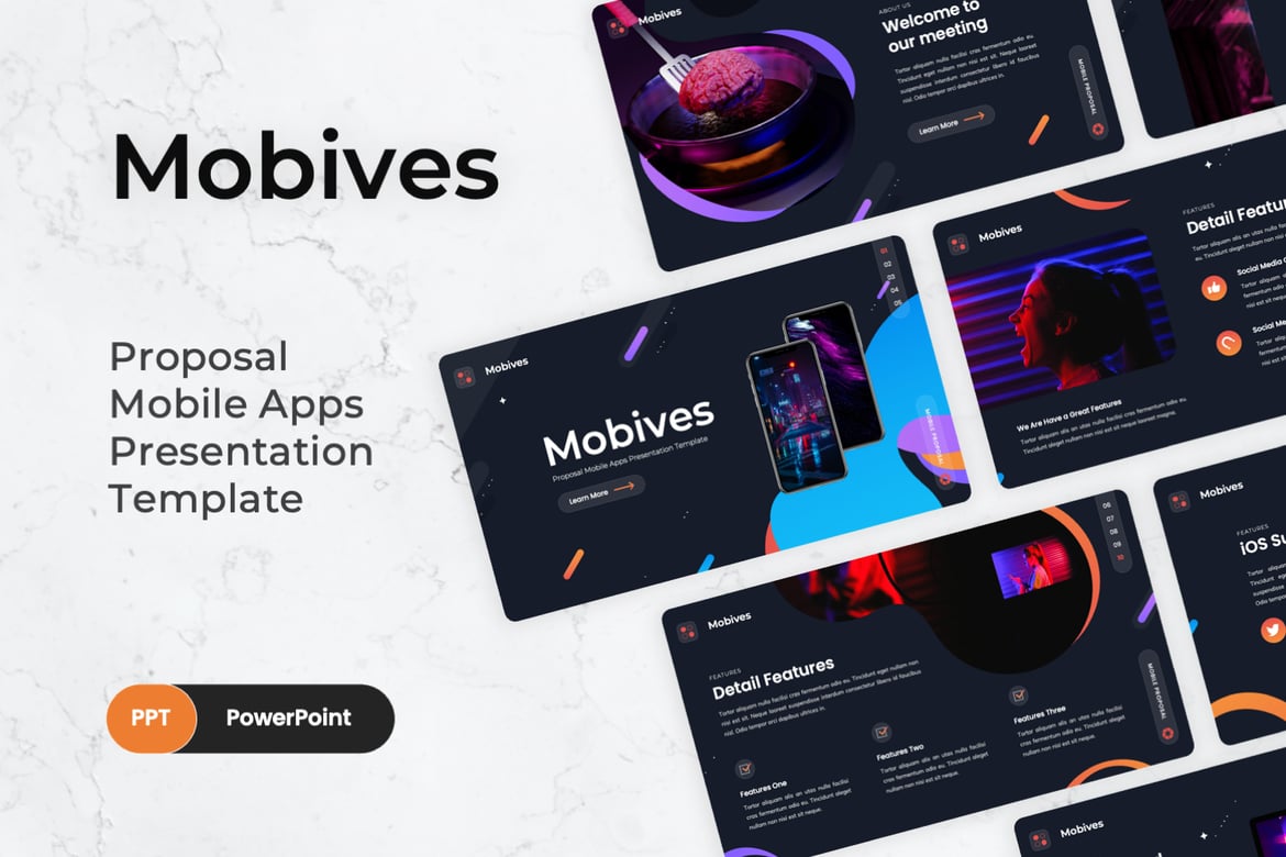 Mobives - Template PowerPoint Proposal Mobile yang Menarik