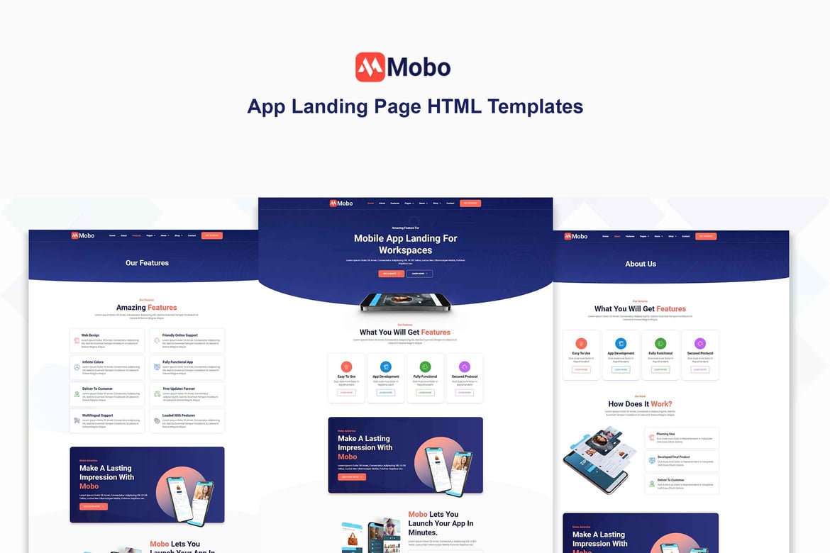 Mobo - Template Website Landing Page Aplikasi Profesional