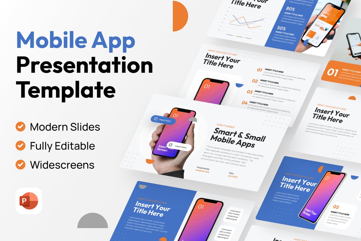 Template Presentasi PowerPoint Moby untuk Aplikasi Mobile yang Menarik