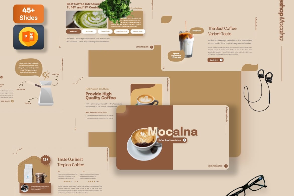 Mocalna - Template Powerpoint Kreatif untuk Presentasi Kopi