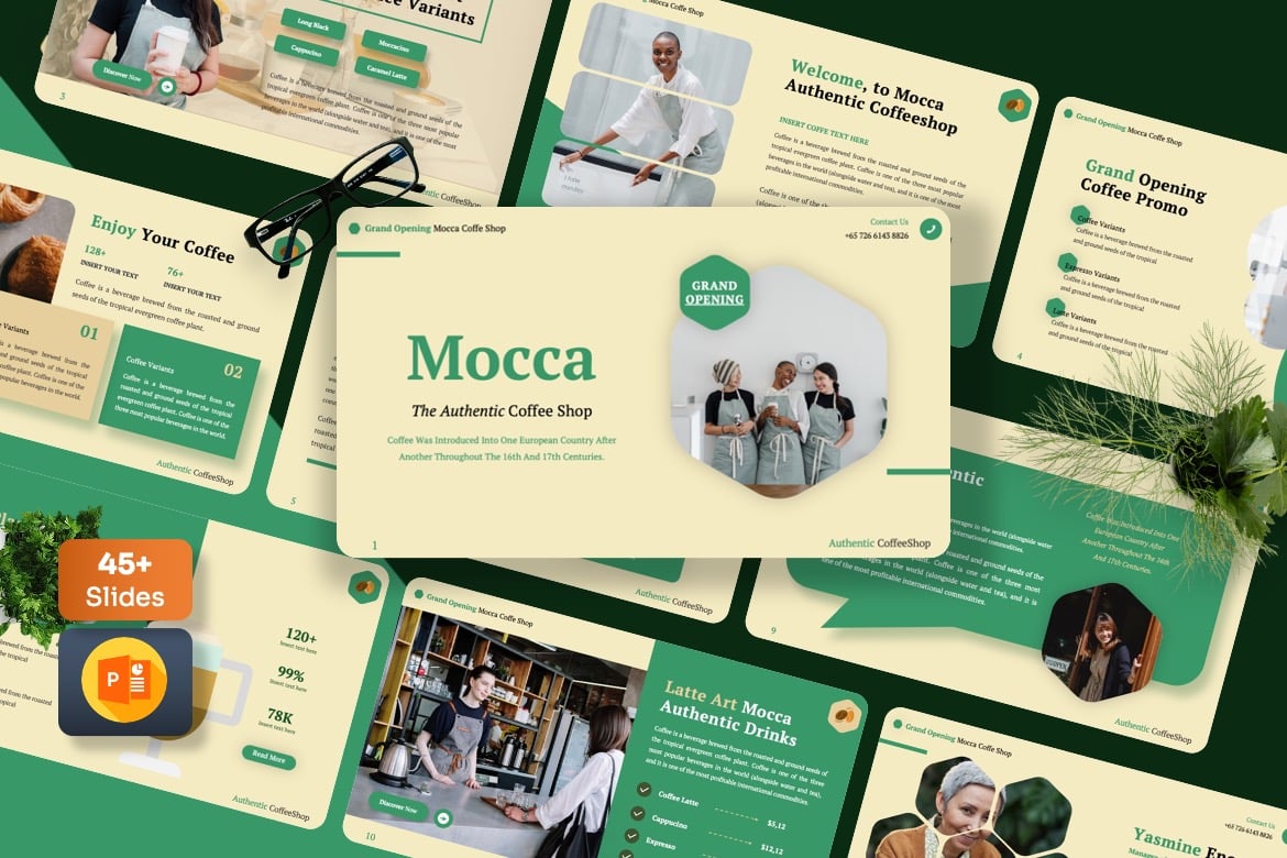 Mocca - Template Presentasi PowerPoint untuk Kafe dan Kopi