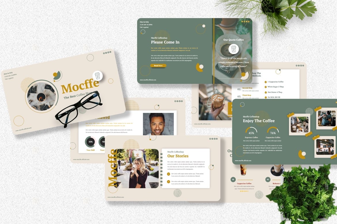 Mocffe - Template Powerpoint Kafe yang Menarik