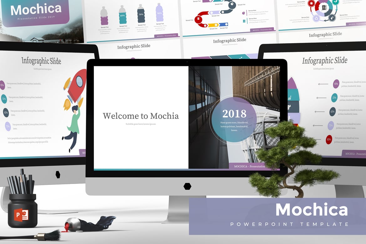 Template Presentasi PowerPoint Mochica yang Menarik