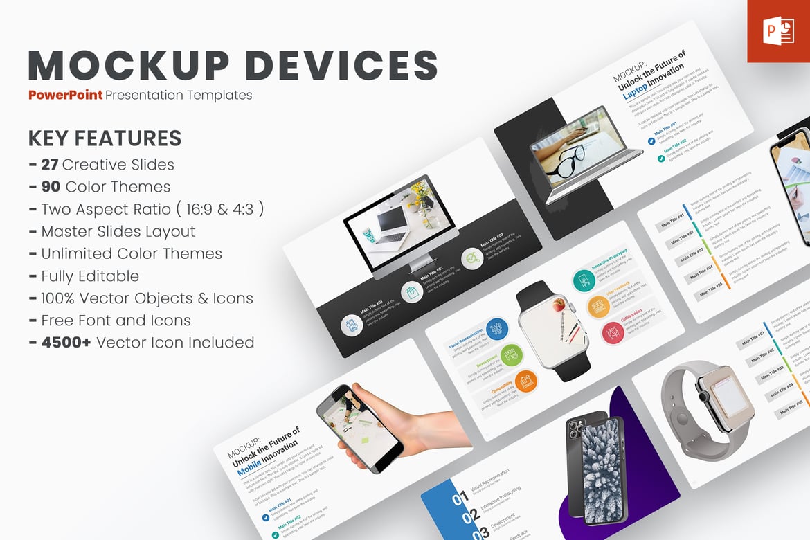 Template PowerPoint Mockup Perangkat untuk Presentasi Profesional
