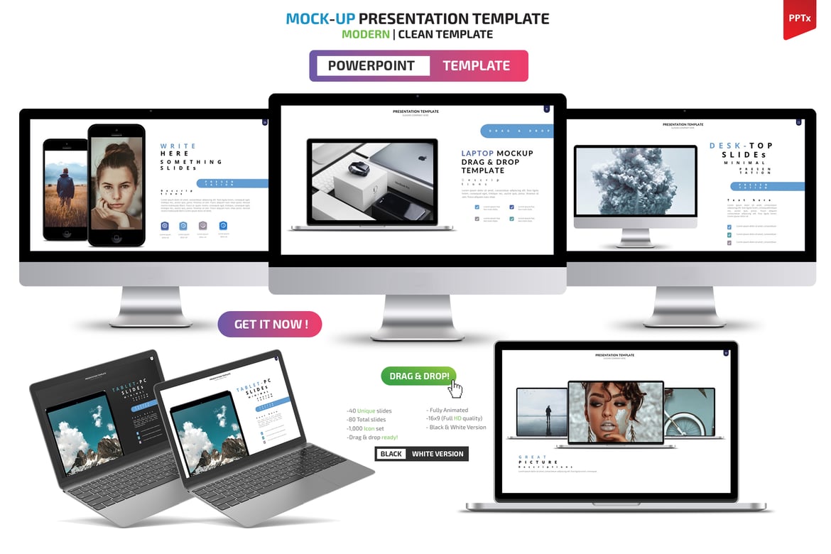 Template Presentasi PowerPoint Mockup yang Menarik