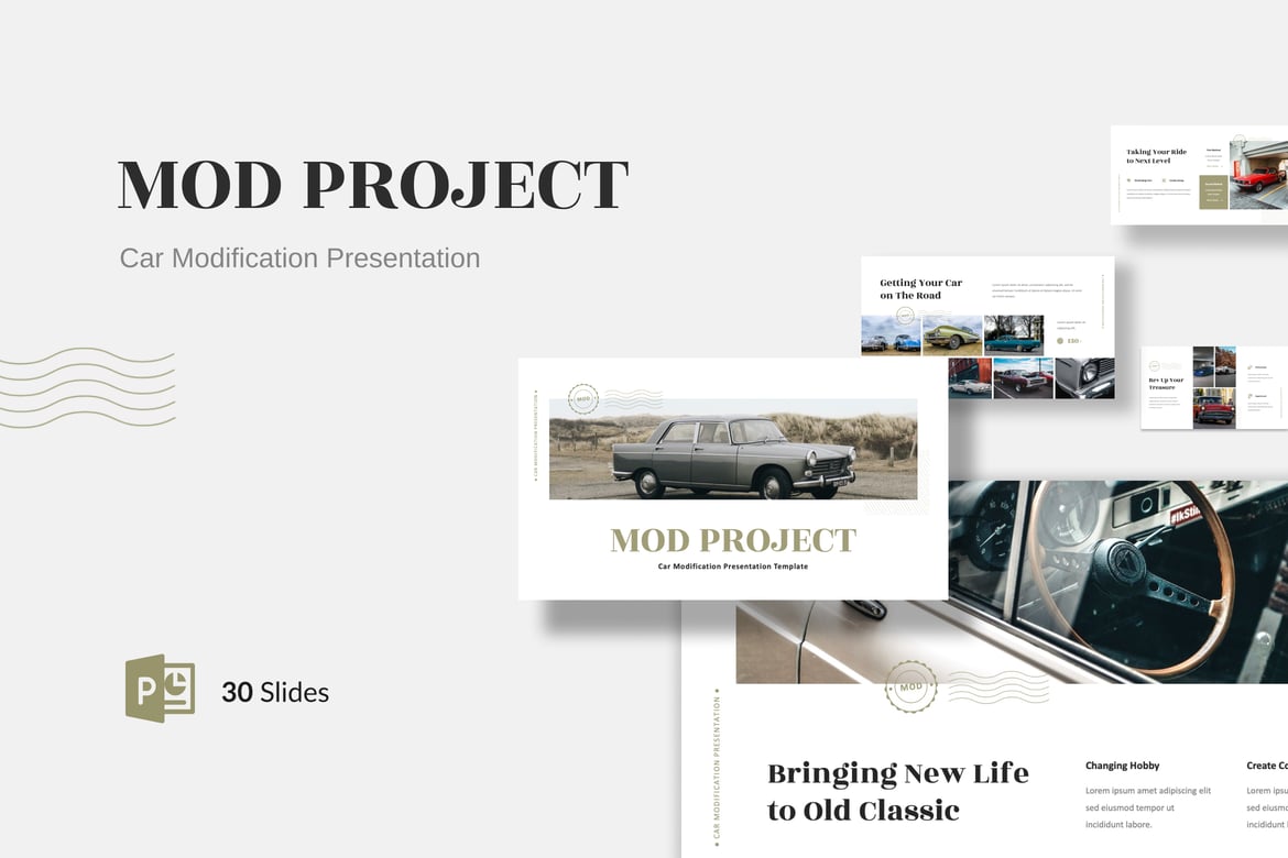 Template PowerPoint Modifikasi Mobil yang Menarik dan Profesional