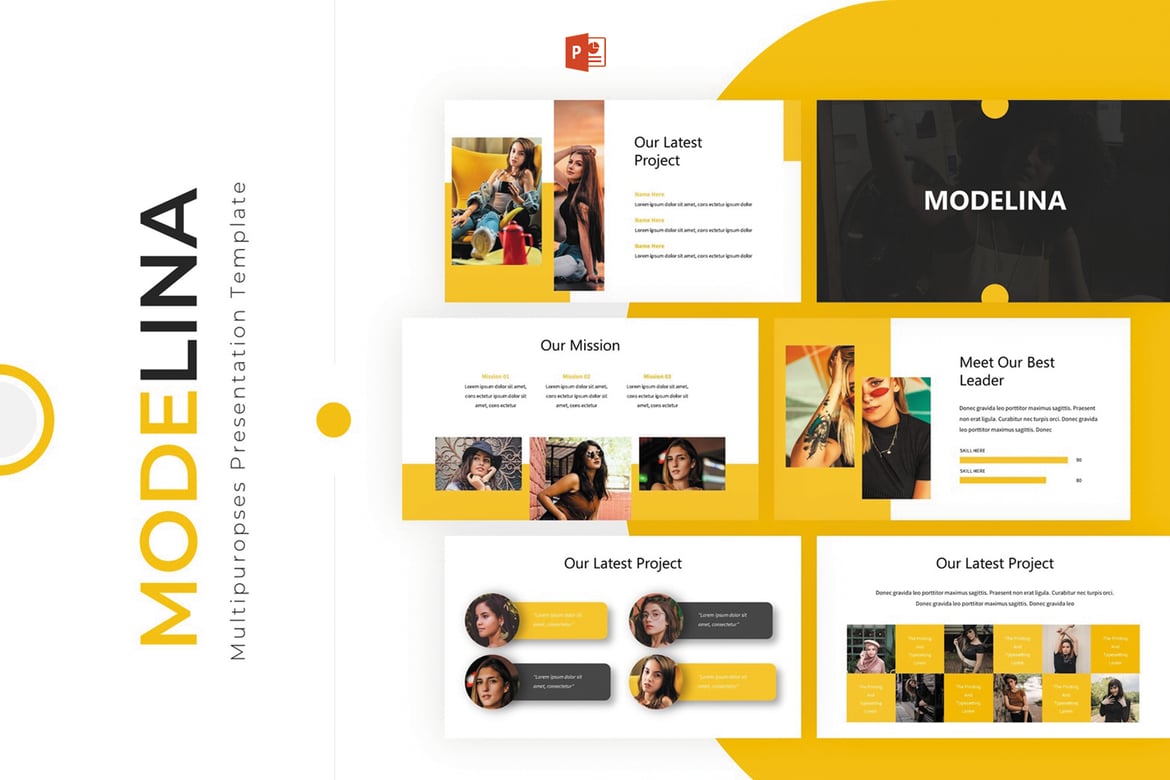 Modelina - Template PowerPoint Modern dan Kreatif