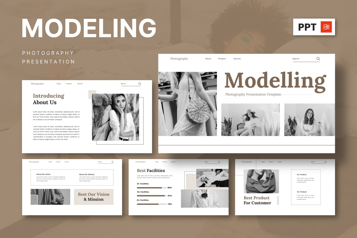 Template Presentasi PowerPoint untuk Fotografi Fashion