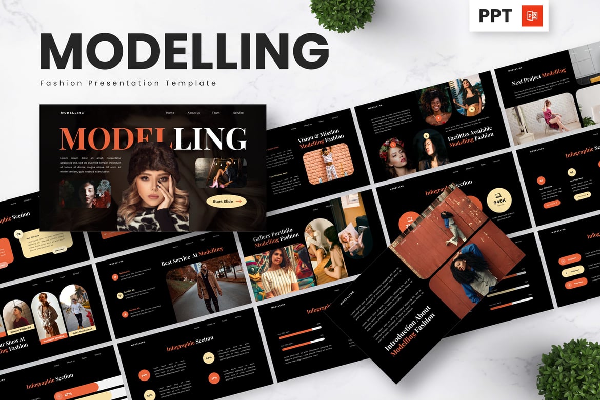 Template Powerpoint Fashion dan Modeling yang Menarik