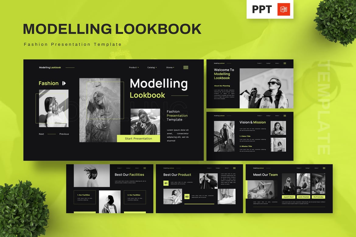 Template Presentasi Fashion Lookbook - Powerpoint yang Menawan