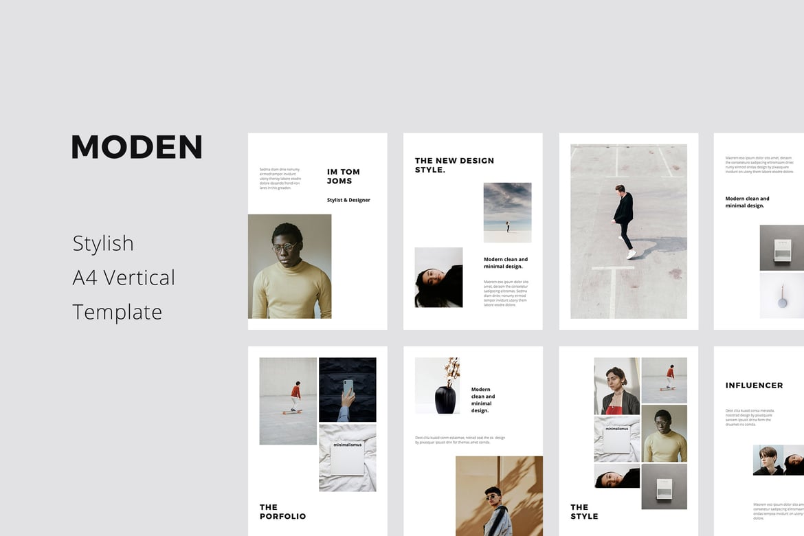 Template PowerPoint MODEN - Gaya Vertikal A4 yang Stylish dan Modern