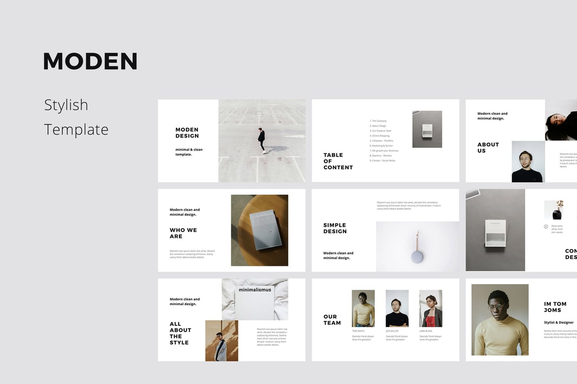 Template Presentasi Powerpoint MODEN yang Stylish dan Minimalis