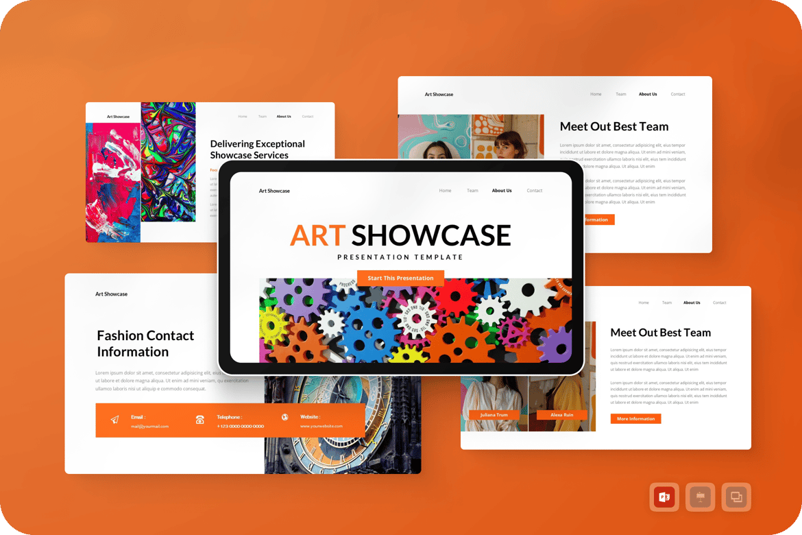 Template Presentasi PowerPoint Seni Modern yang Menawan