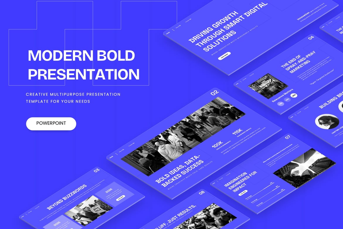 Template Powerpoint Modern dan Berani untuk Semua Kebutuhan Presentasi