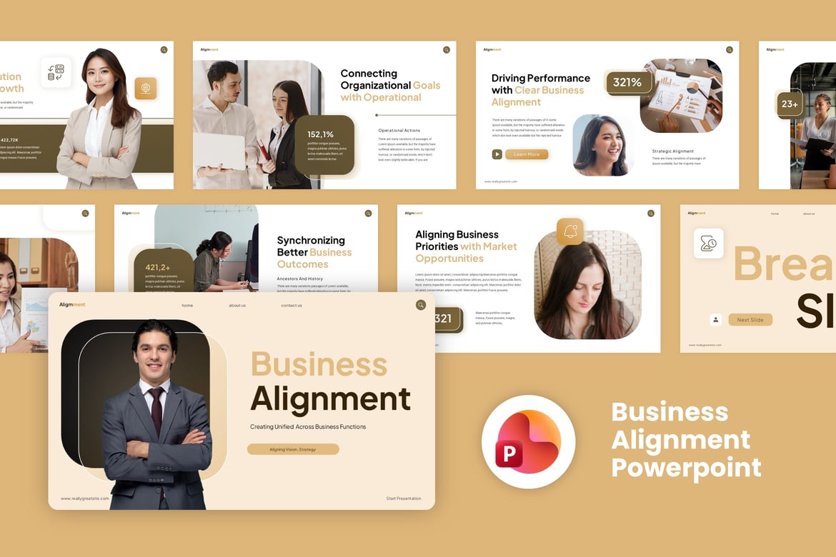 Template Presentasi Powerpoint Bisnis Modern yang Kreatif